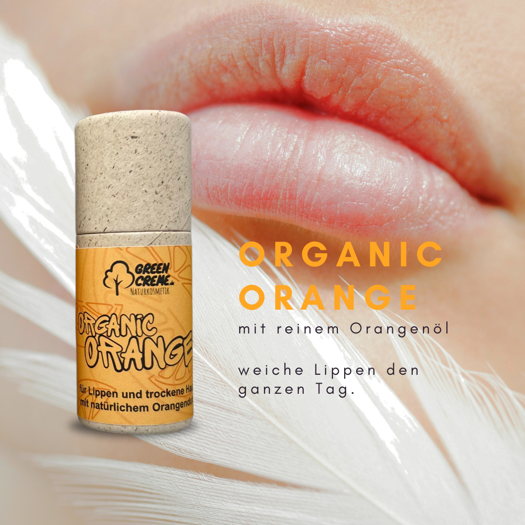 Lippenpflege aus natürlichen Zutaten mit Orangen Aroma
